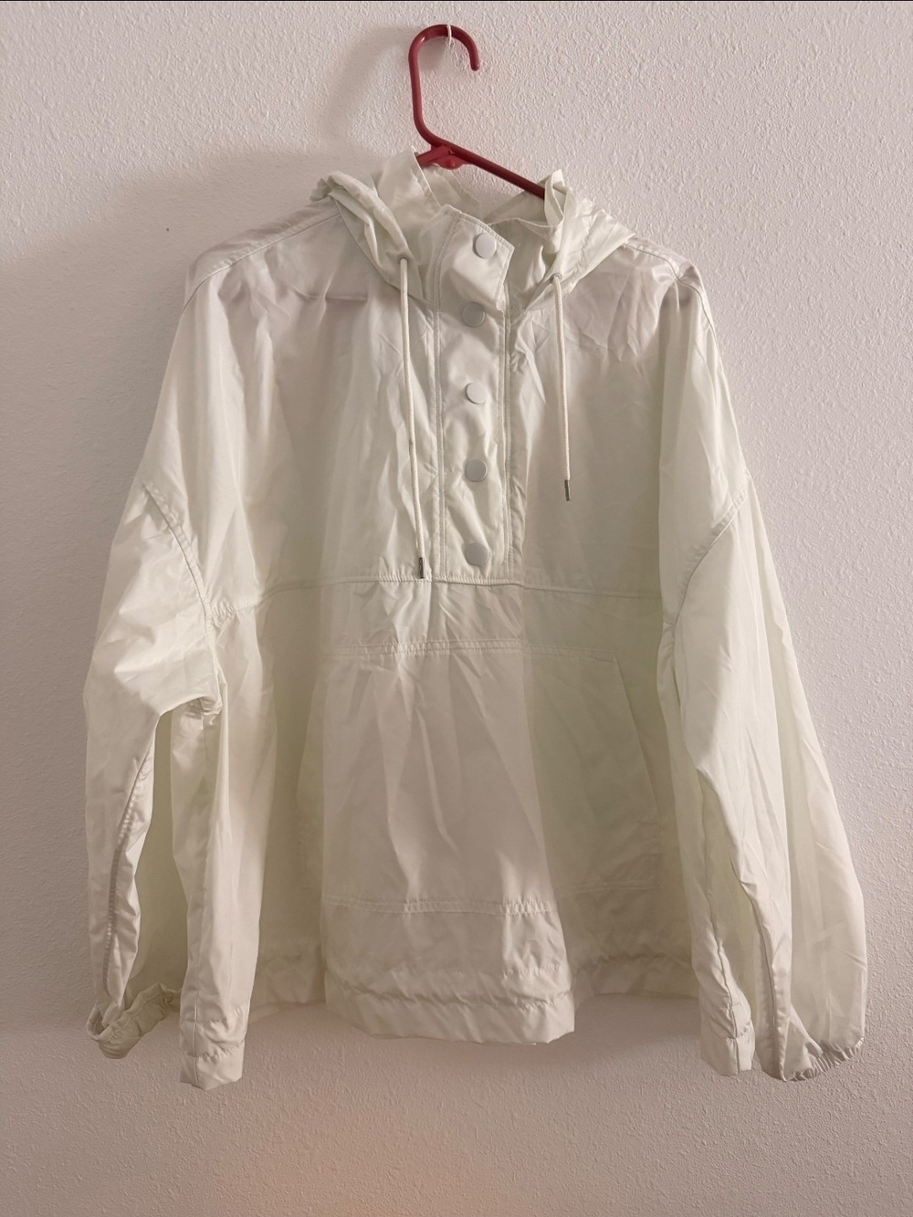 GAP White Hooded Pullover Windbreaker